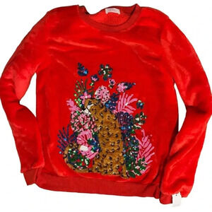 Tropical‎ Leopard Sequin Velour Sweater - Sa